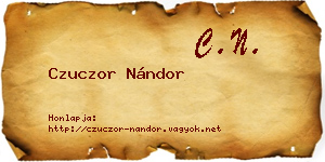 Czuczor Nándor névjegykártya